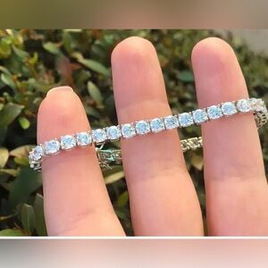 Sterling Silver CZ Tennis Bracelet 925 Sparkling Cubic Zirconia Bracelet